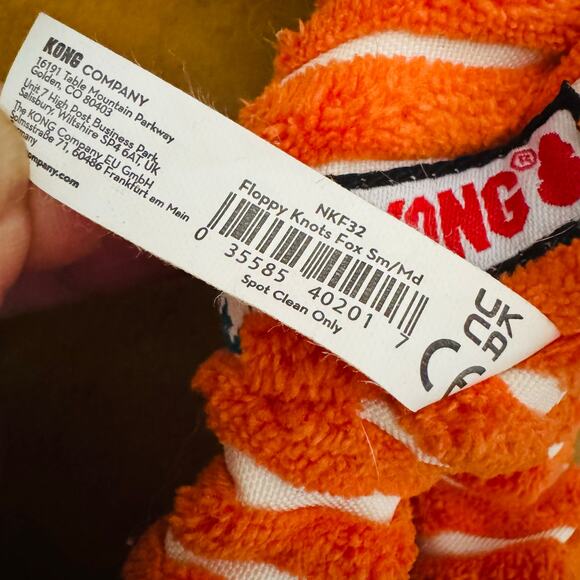 KONG Floppy Knots Fox Dog Squeaky Toy Small Medium Breed NEW - Picture 7 of 8